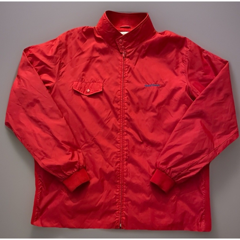 Lacoste Izod Windbreaker Rain Jacket Golf Embroidered Logo Vintage Red XL JBHS